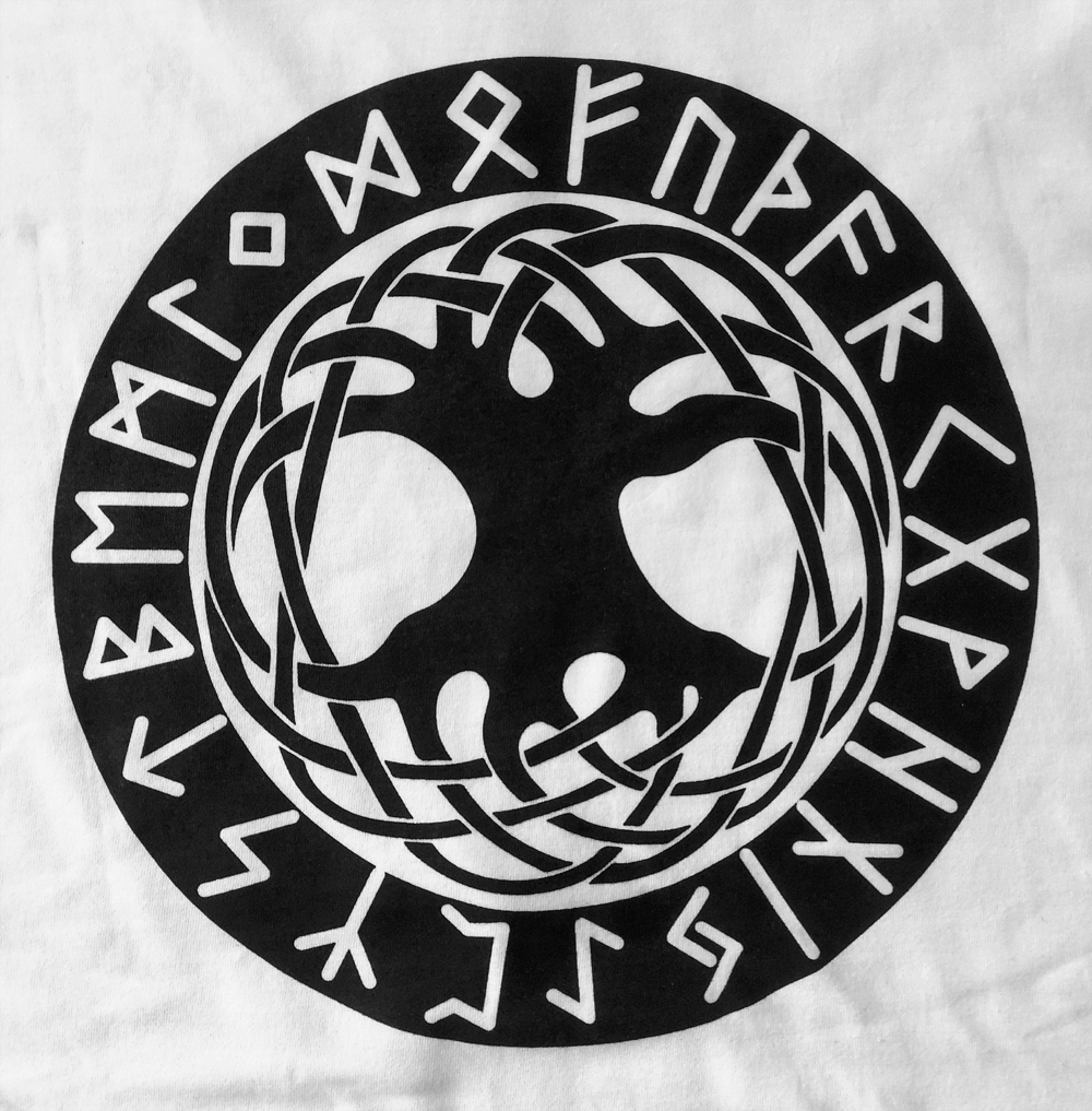Detailansicht eines Yggdrasil-Druckmusters