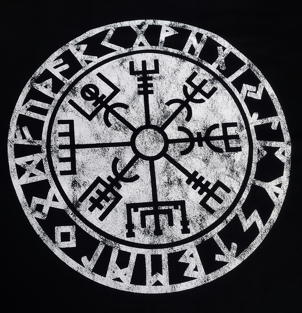 Detailansicht eines Vegvisir-Druckmusters