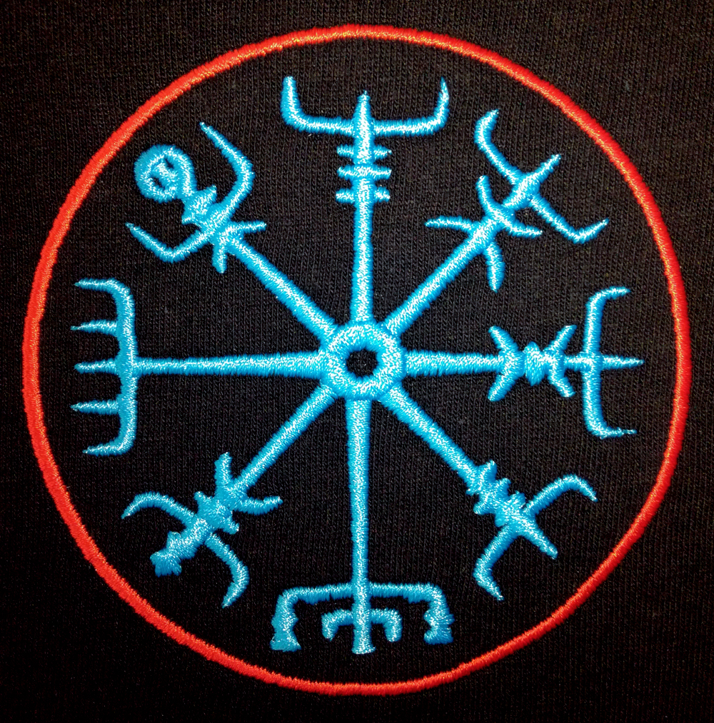 Detailansicht eines Vegvisir-Stickmusters