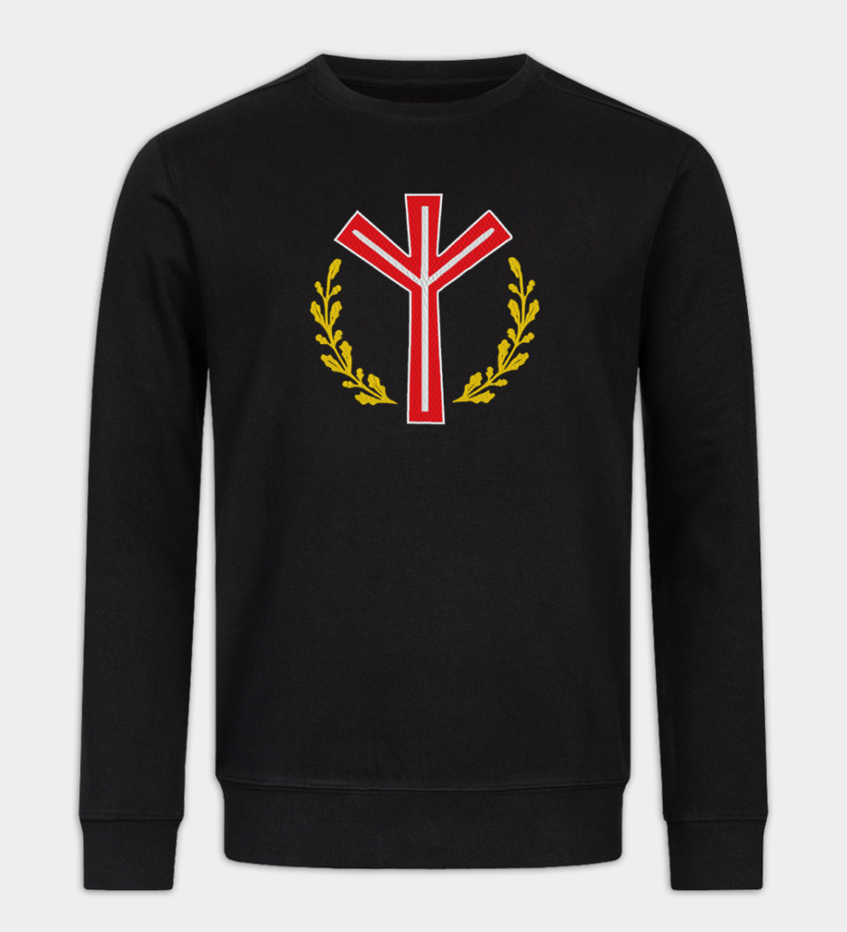 Algiz-Rune besticktes Sweatshirt