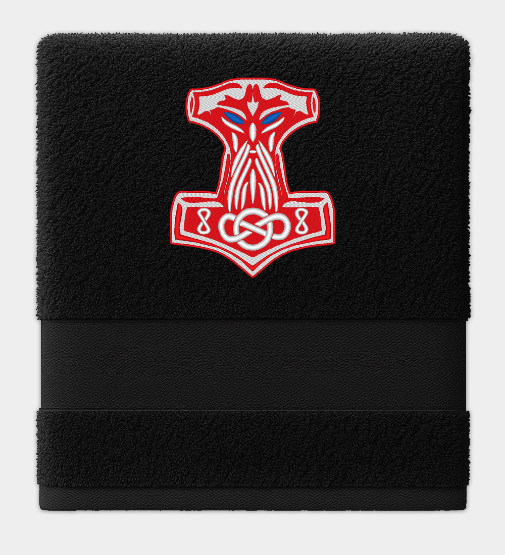 Thors Hammer Mjölnir besticktes Handtuch Thors Hammer Mjölnir besticktes Handtuch