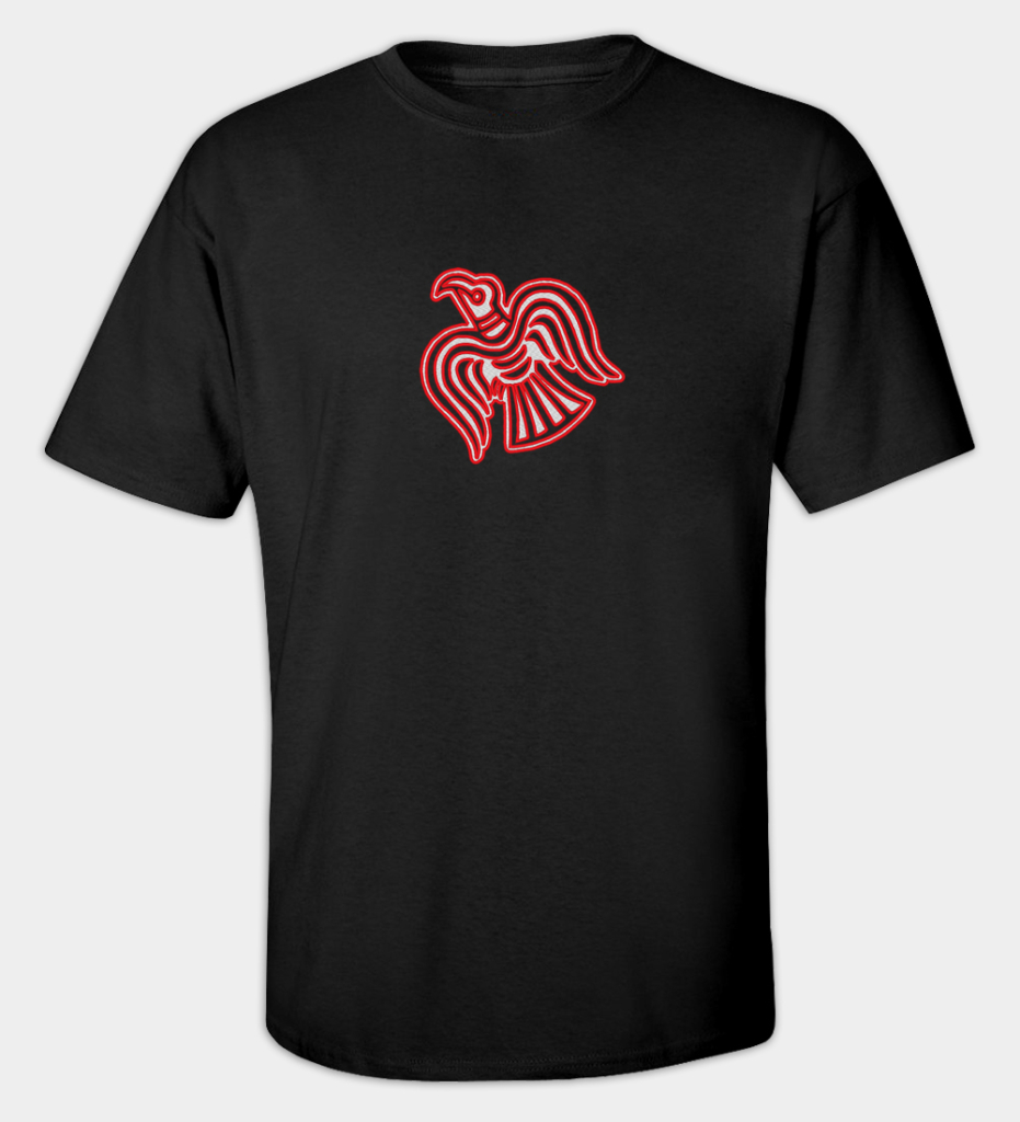 Viking ravn broderet t-shirt