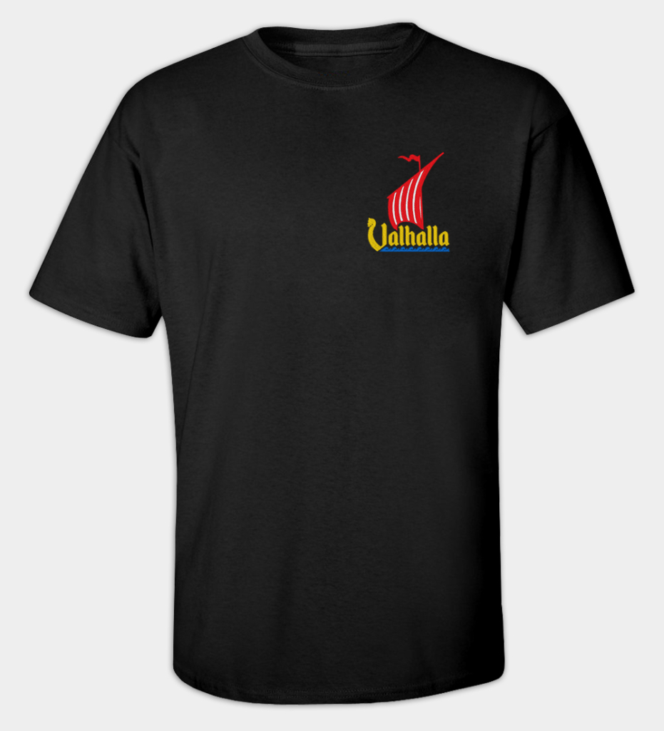 Vikingeskib broderet t-shirt