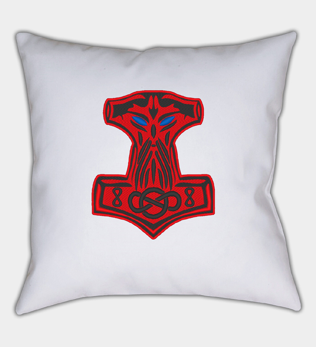 Funda de cojín bordada Mjolnir Funda de cojín bordada Mjolnir
