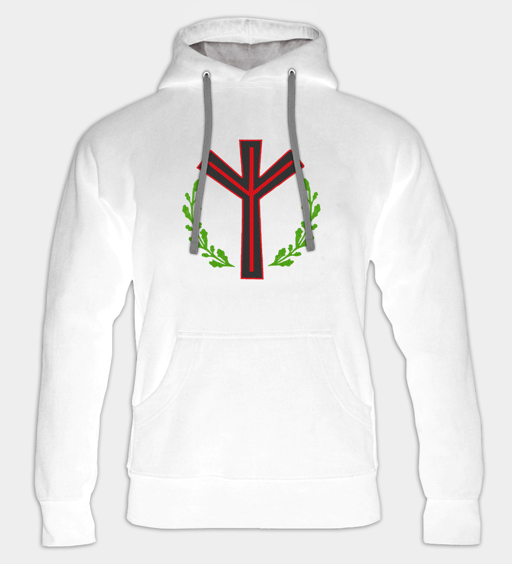 Sudadera con capucha bordada Runa Algiz Sudadera con capucha bordada Runa Algiz
