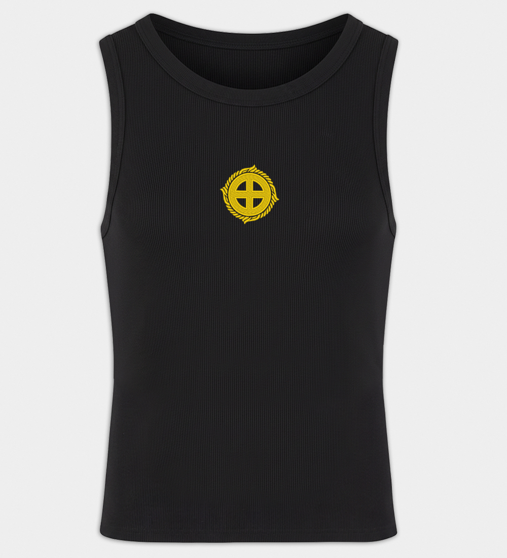 Camiseta sin mangas hombre bordada Cruz Solar Camiseta sin mangas hombre bordada Cruz Solar