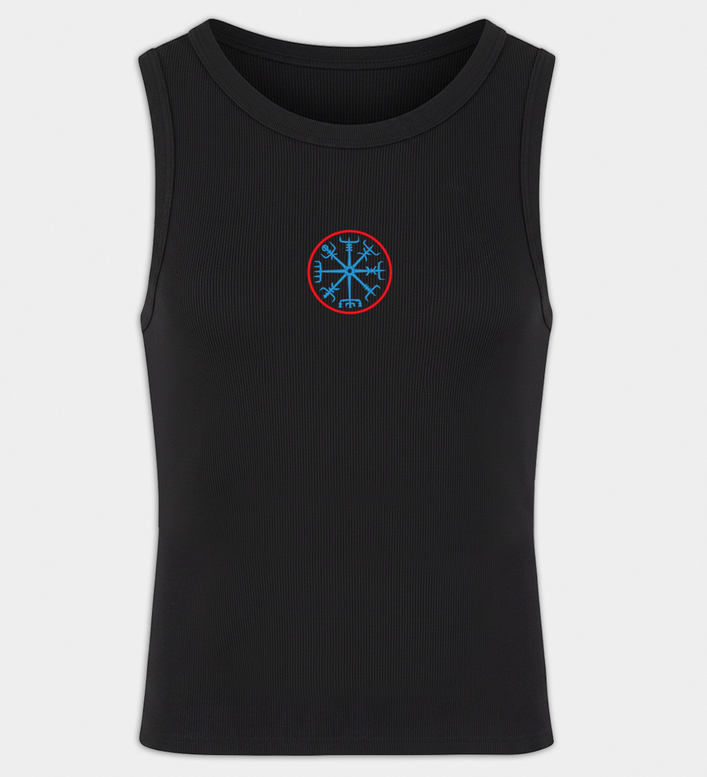 Camiseta sin mangas hombre bordada Vegvísir Camiseta sin mangas hombre bordada Vegvísir