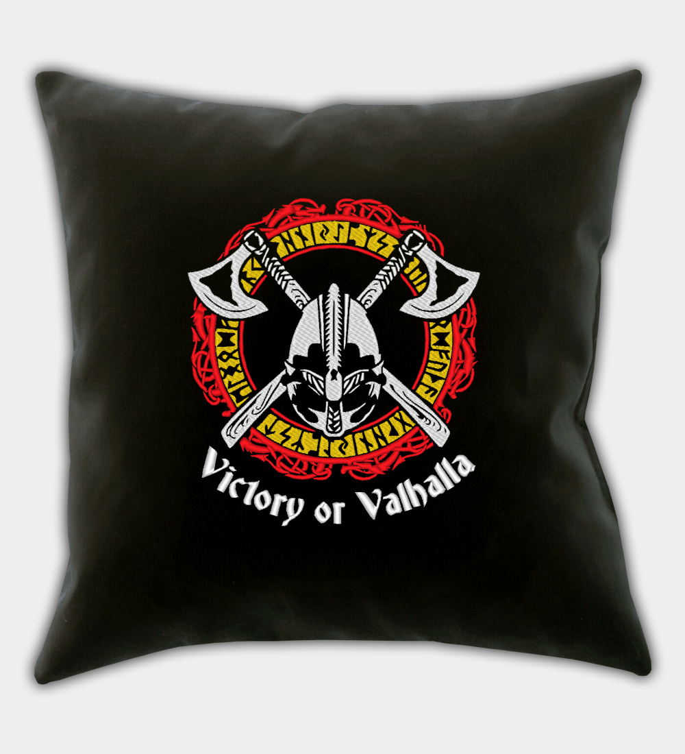 Victory or Valhalla kirjailtu koriste-tyynynpäällinen Victory or Valhalla kirjailtu koriste-tyynynpäällinen