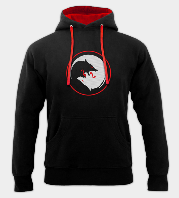Sweat à capuche brodé Loups d'Odin