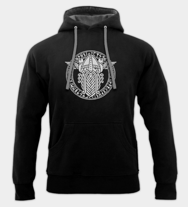 Sweat à capuche brodé Odin/Wotan
