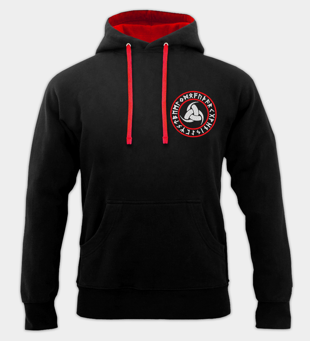 Sweat à capuche brodé Triple Corne d'Odin