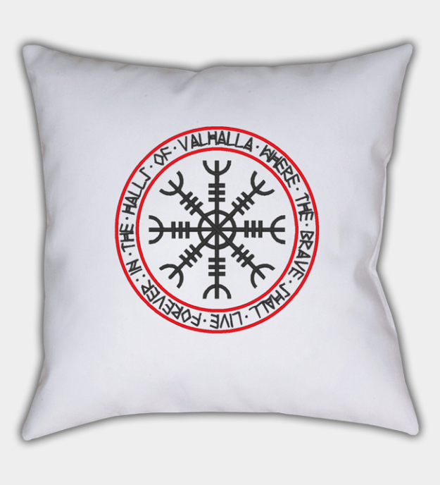 Housse de coussin décoratif brodée Salles du Valhalla