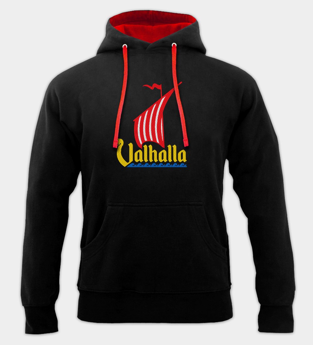 Sweat à capuche brodé Drakkar du Valhalla