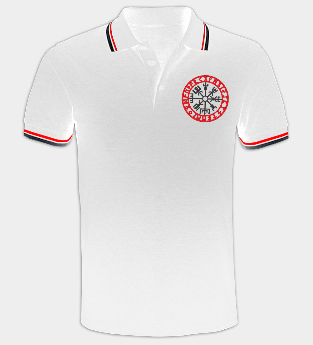 Maglietta polo ricamata Vegvisir Runico Maglietta polo ricamata Vegvisir Runico