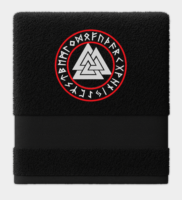 Cerchio Runico Valknut Asciugamano Ricamato