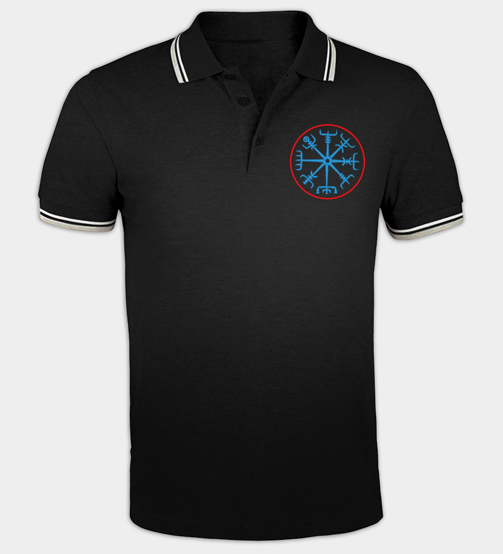 Vegvísir Geborduurde Poloshirt Vegvísir Geborduurde Poloshirt