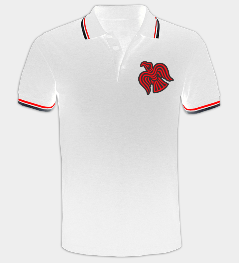 Viking Raaf Motief Geborduurd Polo Shirt