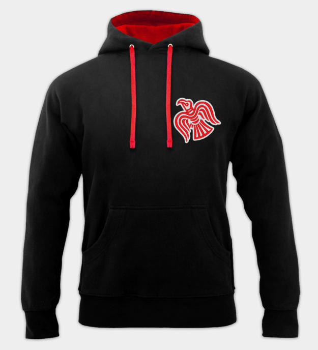 Viking Raaf Motief Geborduurde Hoodie