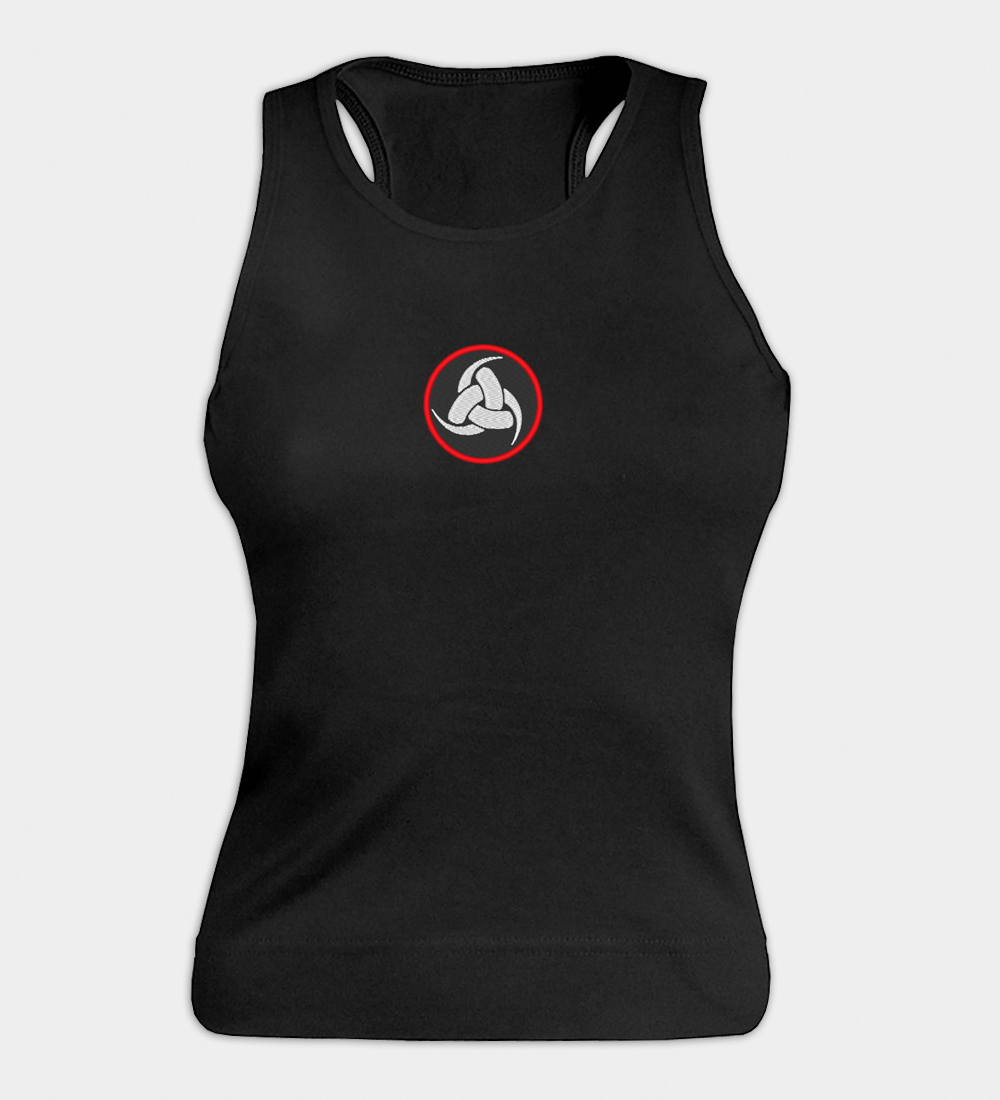 Odin's Drievoudige Hoorn geborduurde dames tanktop Odin's Drievoudige Hoorn geborduurde dames tanktop