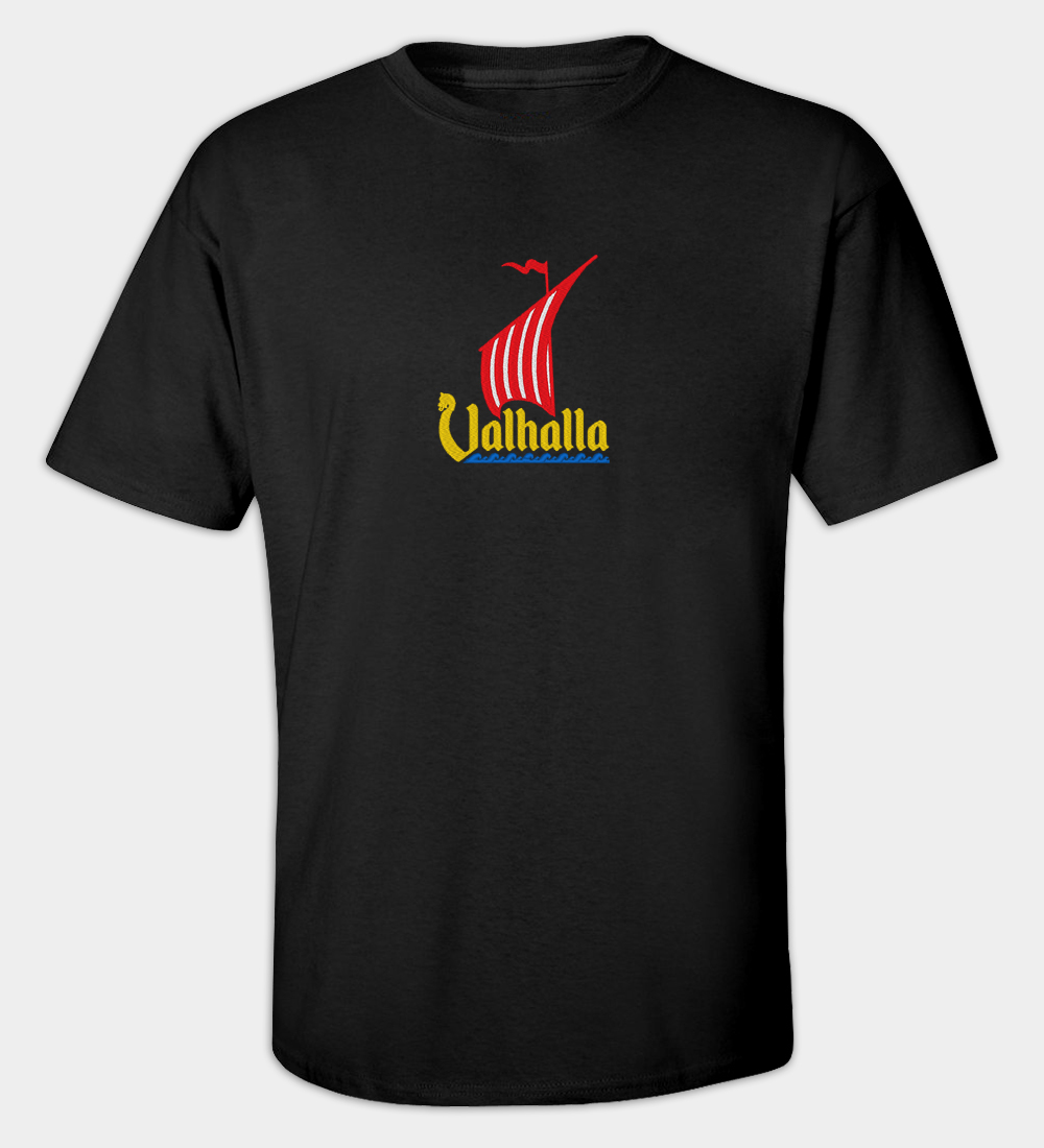 Viking Draak Schip geborduurde t-shirt Viking Draak Schip geborduurde t-shirt