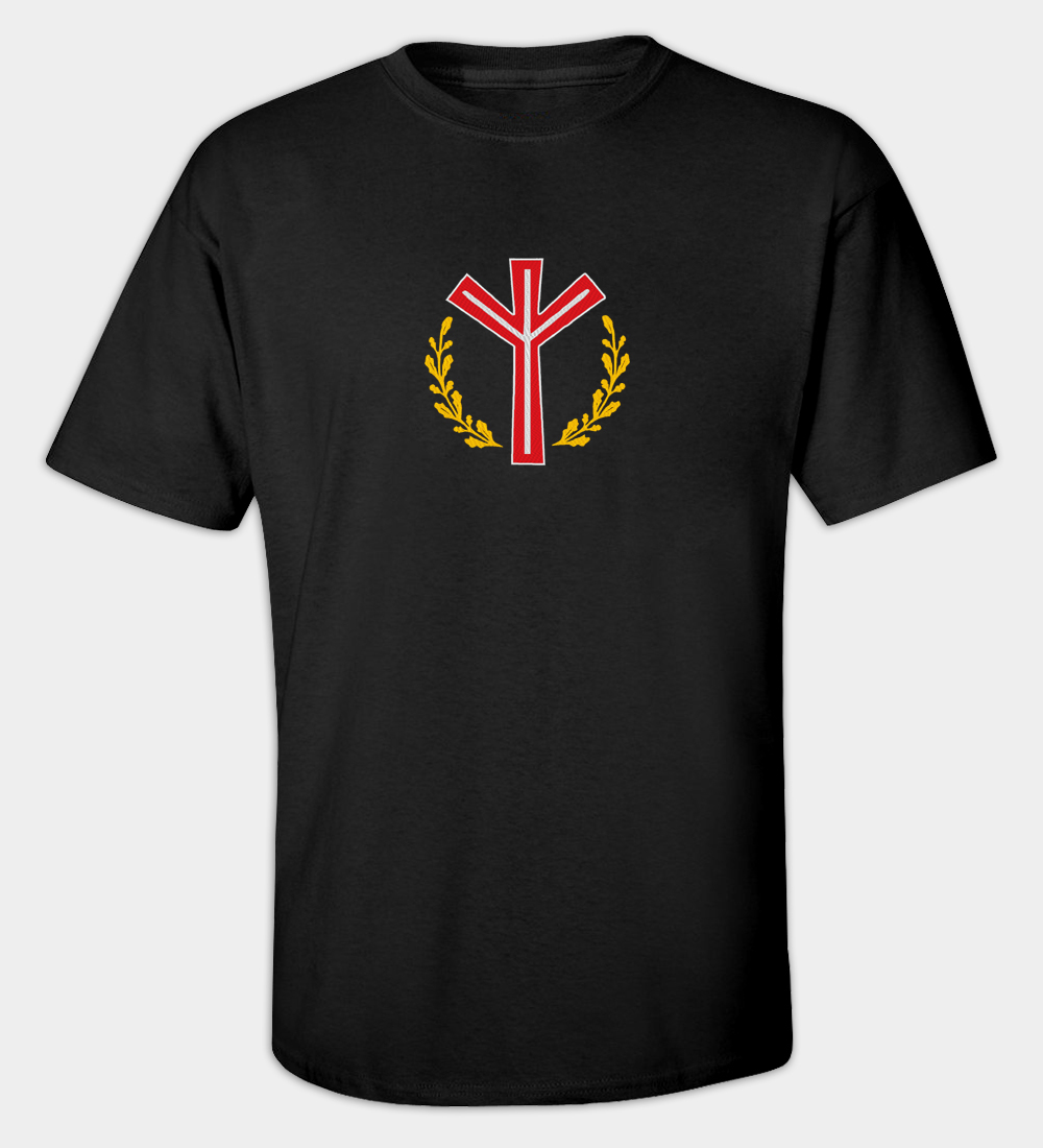 Algiz-rune geborduurde t-shirt Algiz-rune geborduurde t-shirt