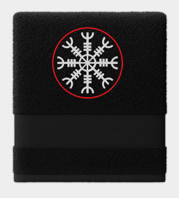 Helm van Terreur Geborduurde Handdoek