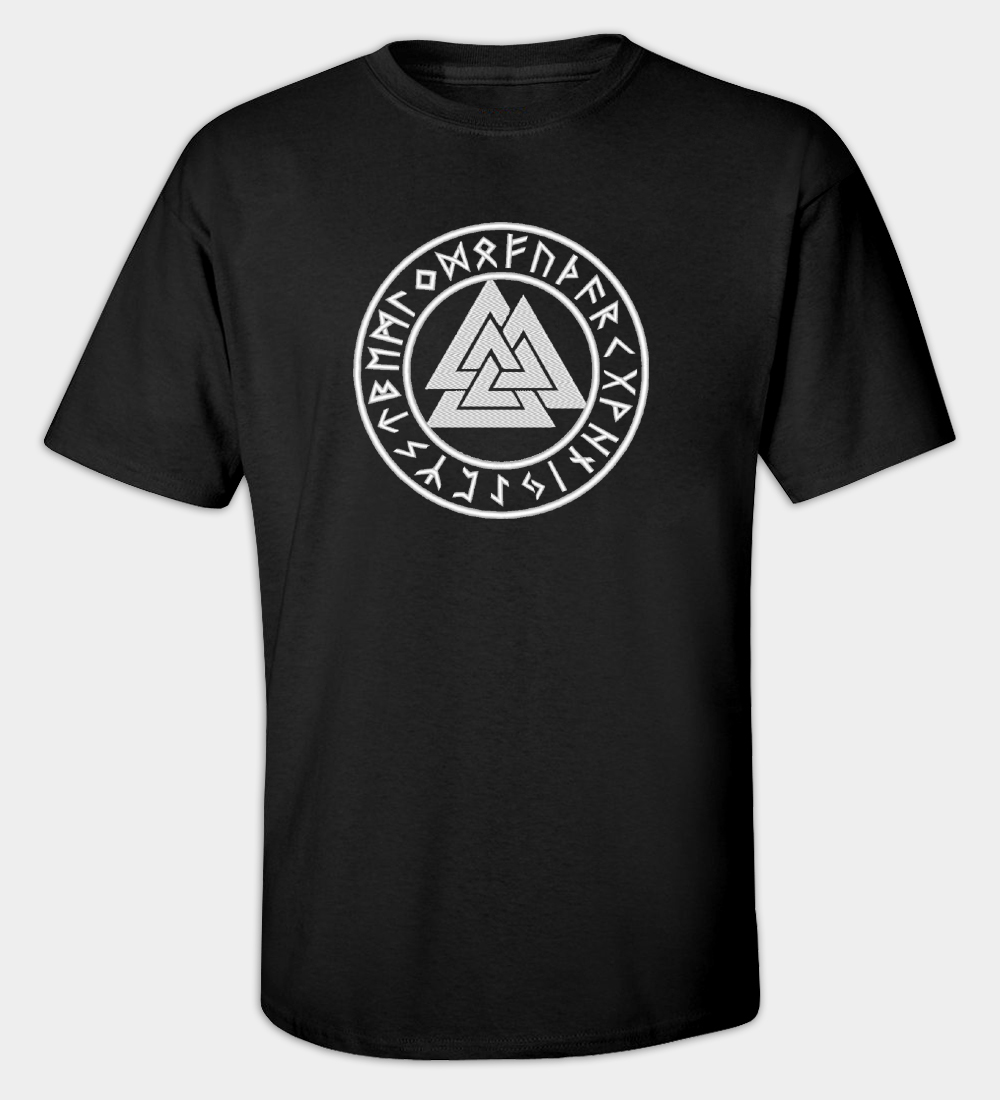 Valknut brodert T-skjorte Valknut brodert T-skjorte