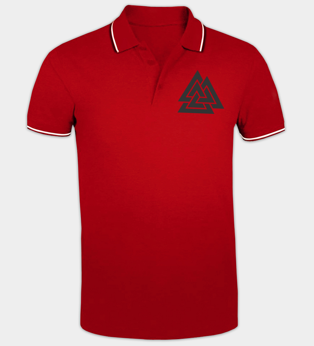 Valknut brodert piqué-skjorte Valknut brodert piqué-skjorte
