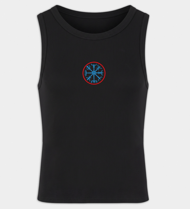 Haftowana koszulka bez rękawów Vegvísir