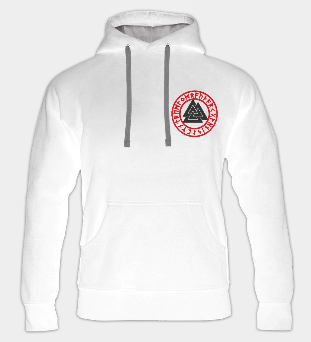 Moletom com capuz bordado Valknut Rúnico Moletom com capuz bordado Valknut Rúnico