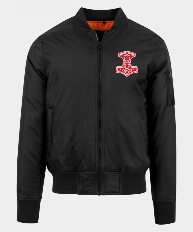 Jaqueta bomber bordada Mjolnir