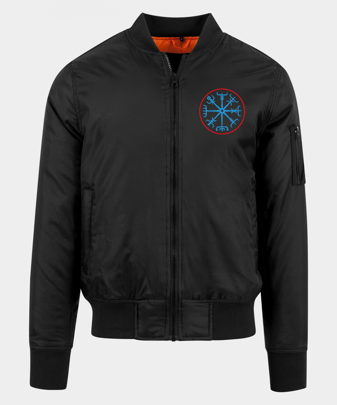Jaqueta bomber bordada Vegvísir Jaqueta bomber bordada Vegvísir