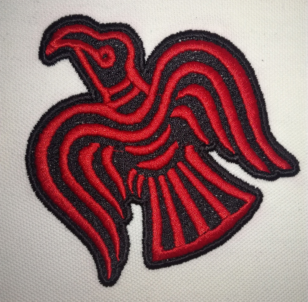 Motiv brodat cu corb viking Motiv brodat cu corb viking