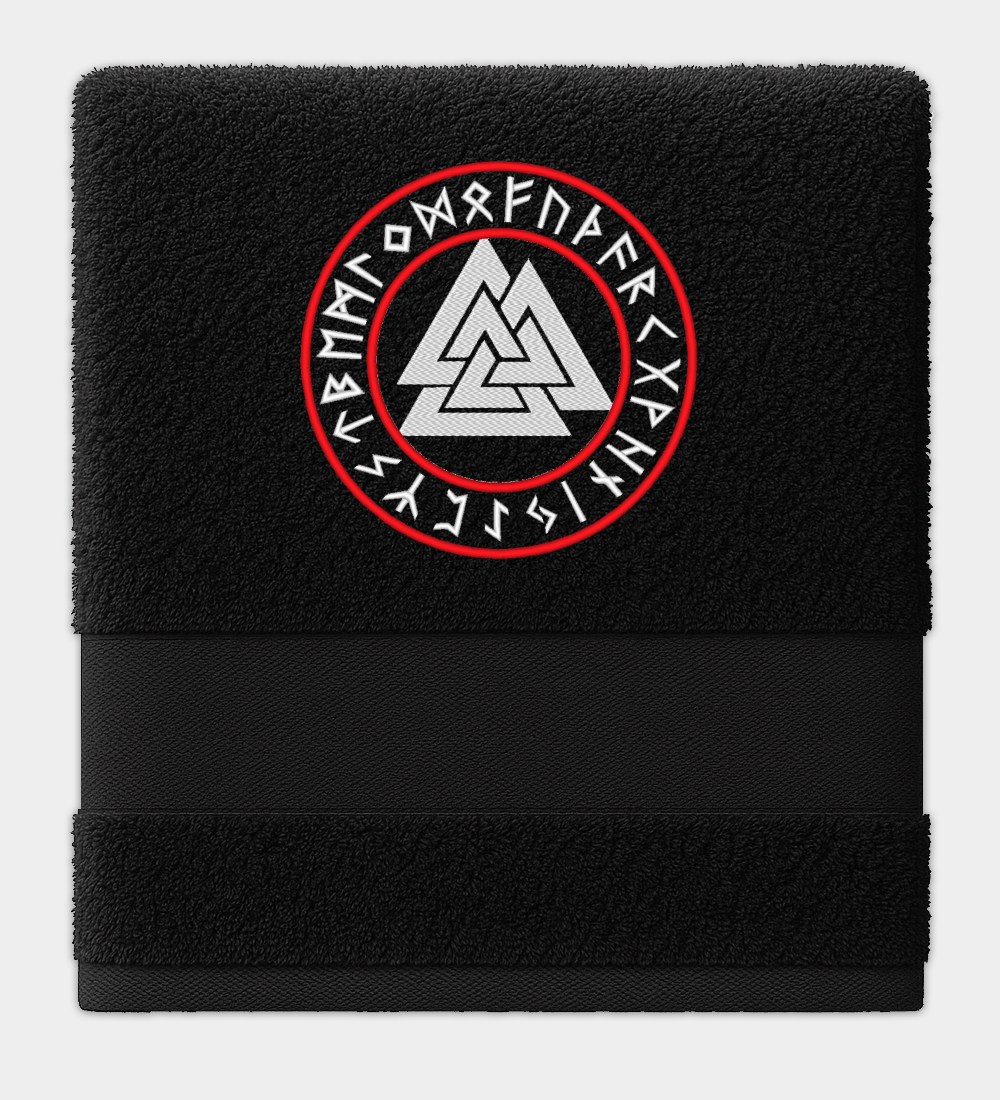 Valknut runcirkel broderad handduk Valknut runcirkel broderad handduk