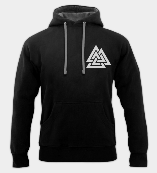 Vyšívaná mikina s kapucňou s Valknut