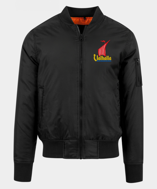 Vyšívaná bomber bunda Valhalla Drakkar
