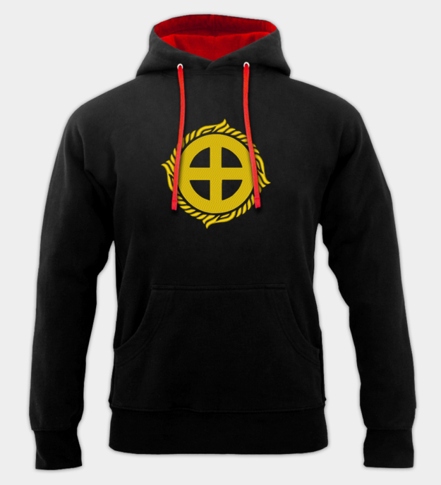 Sun Cross Embroidered Hoodie