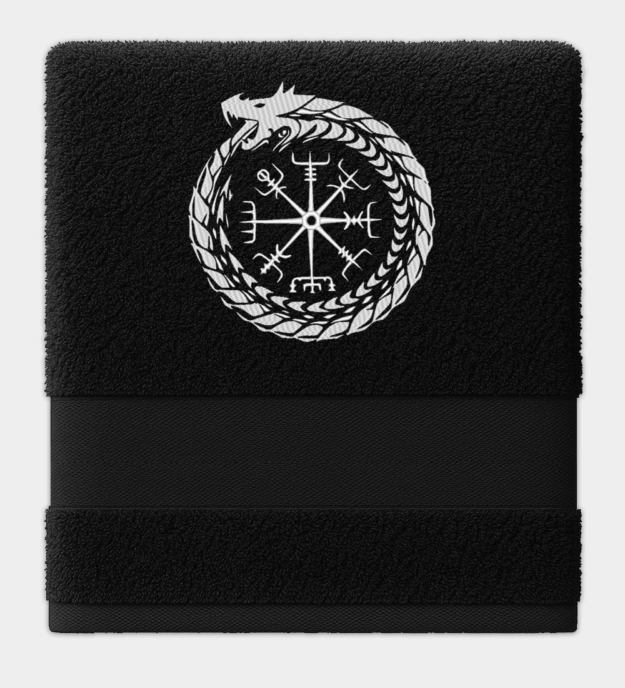 Midgard Serpent Embroidered Towel