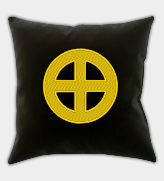 Sonnenkreuz Embroidered Throw Pillow Cover