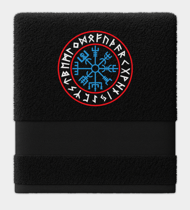 Runic Vegvísir Embroidered Towel