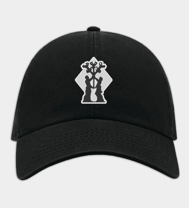 Algiz Motif Embroidered Black Baseball Cap