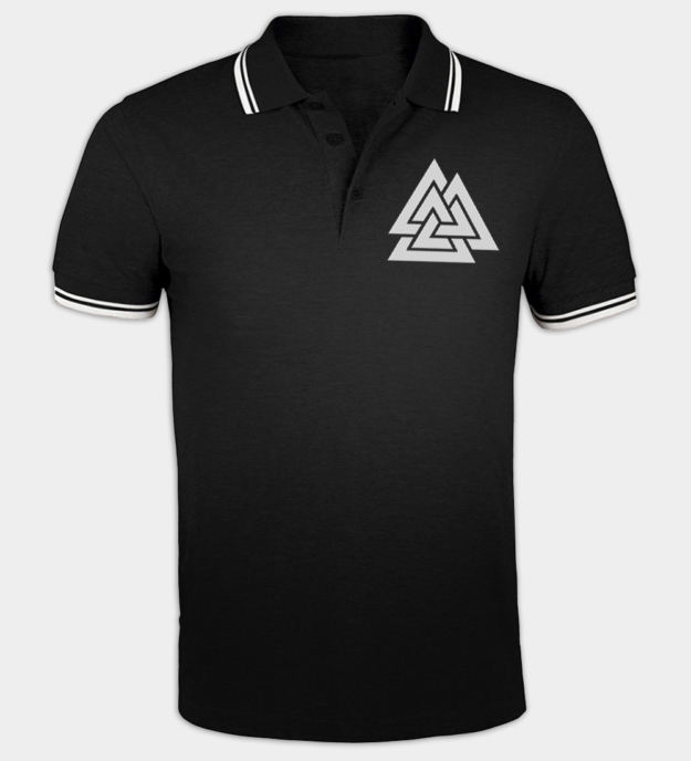 Odin's Valknut Symbol Embroidered Polo Shirt
