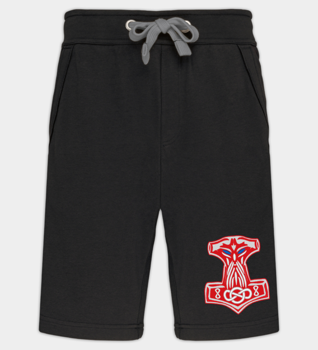 Thor's Hammer Embroidered Bermuda Shorts