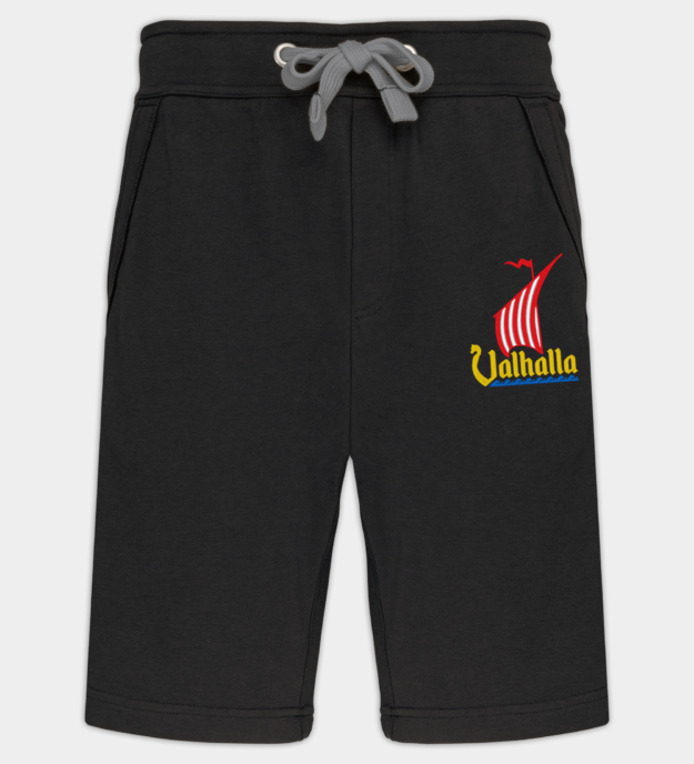 Valhalla Dragon Ship Embroidered Bermuda Shorts