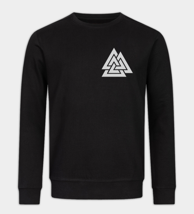 Valknut Embroidered Crew Neck Sweashirt