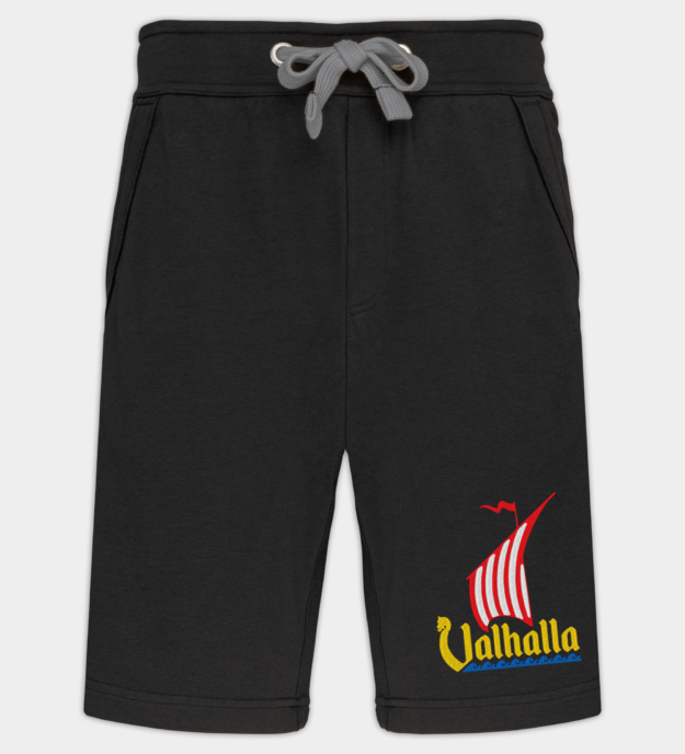 Viking Dragon Ship Embroidered Bermuda Shorts